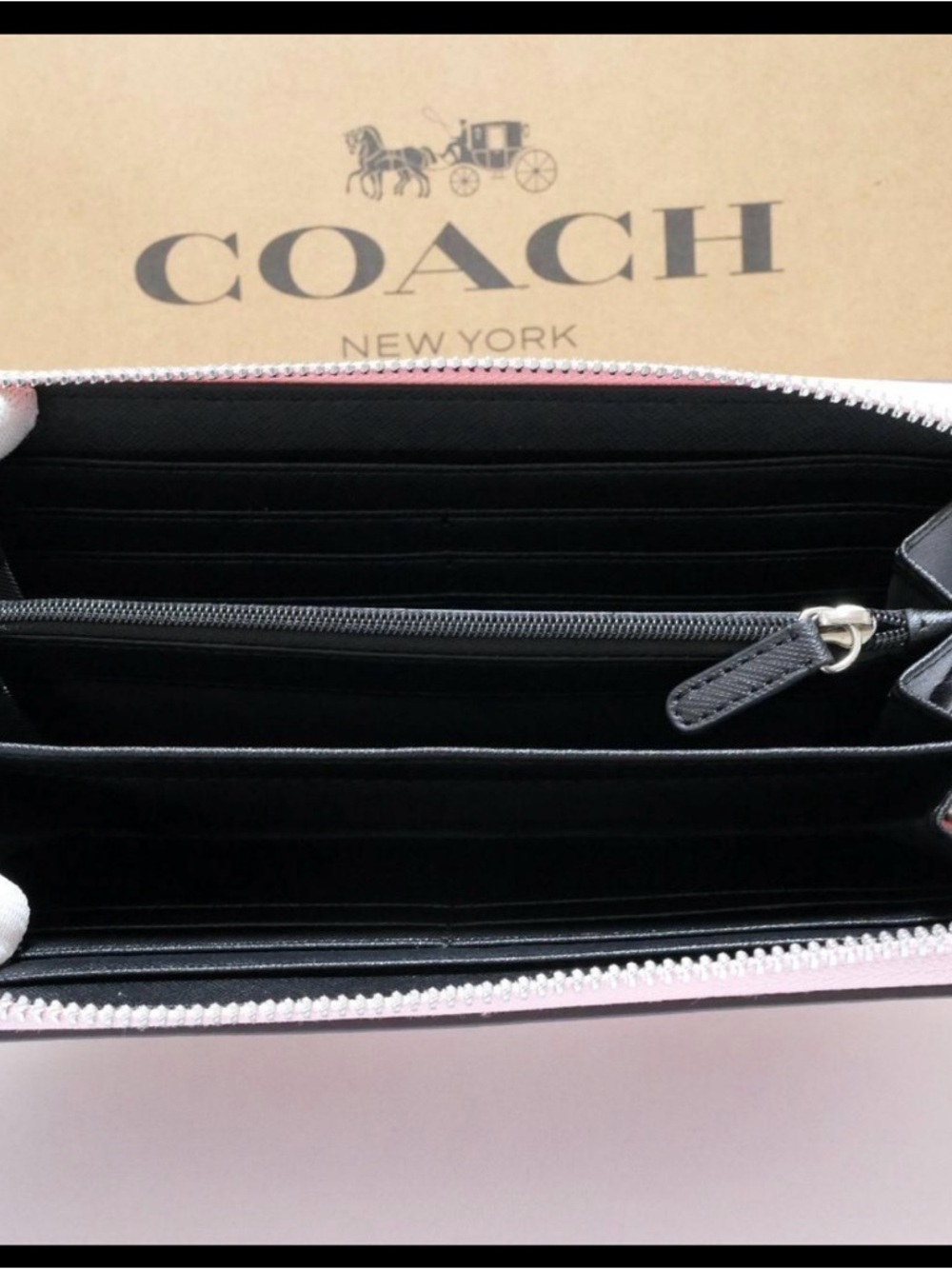 NWT COACH x PEANUTS Long Wallet Snoopy Woodstock Leather Zip pink - Picture 3 of 4